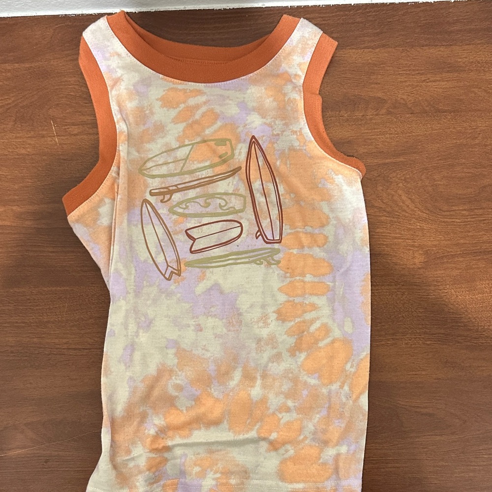 Cat & Jack Orange and Lavender Tie-Dye Tank Top